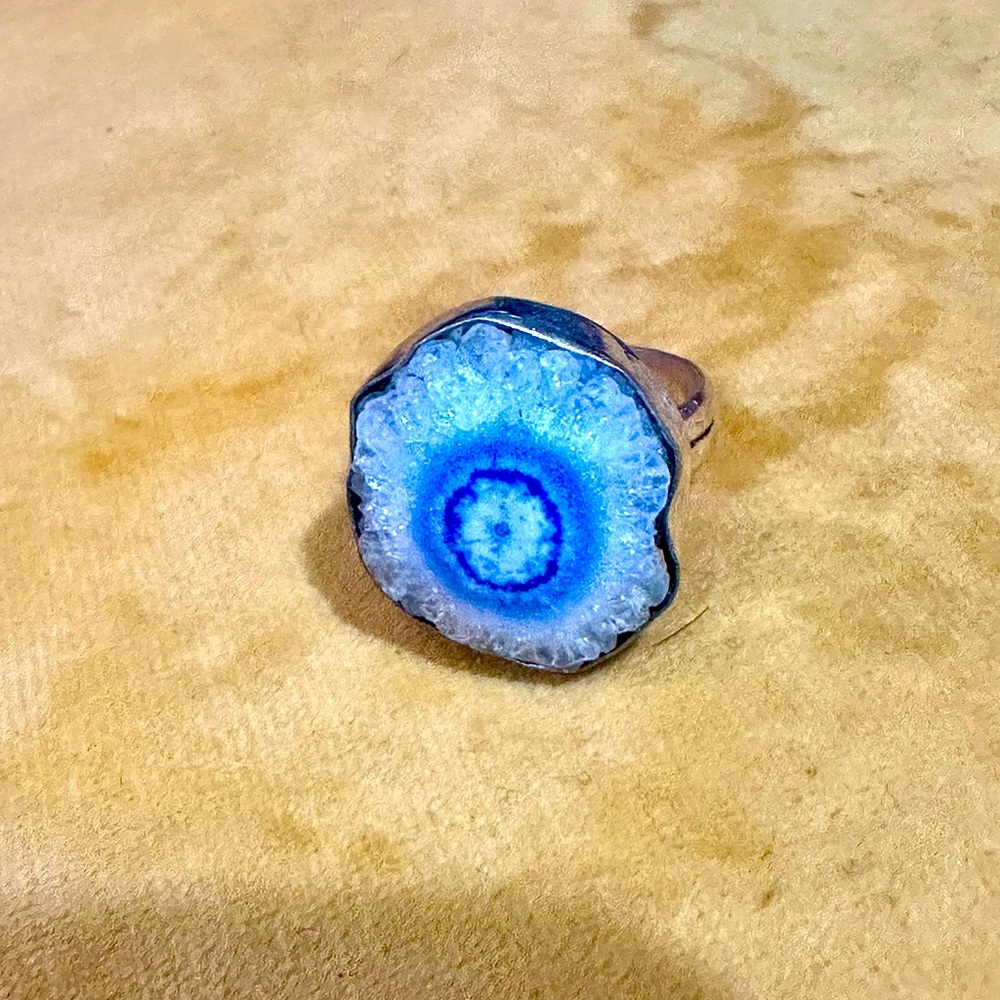 STERLING geode slice ring